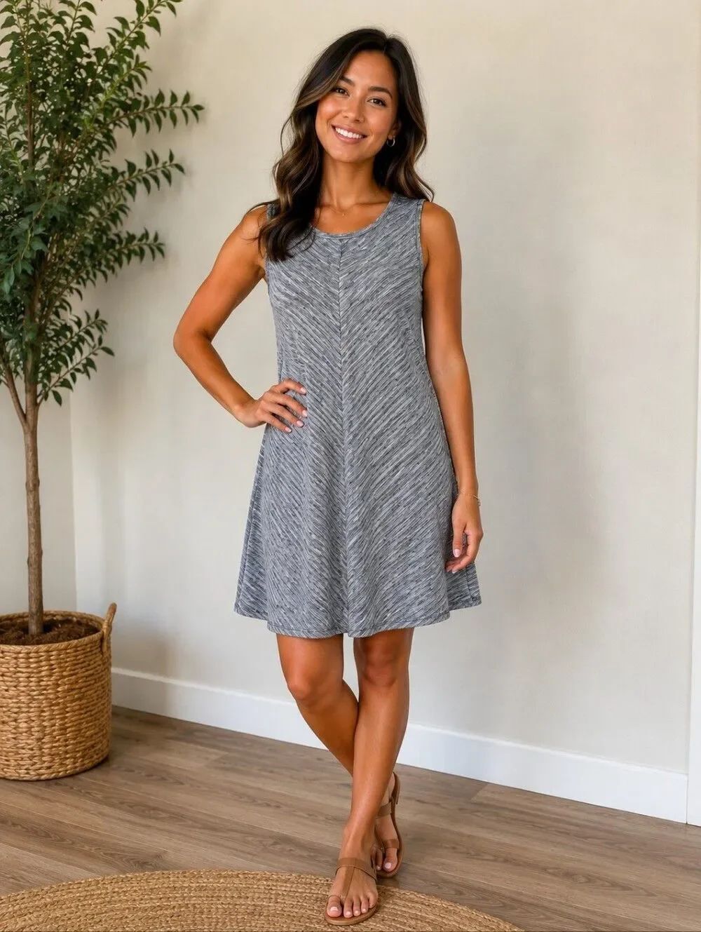 Sonoma Heathered Gray Knit Dress Size L